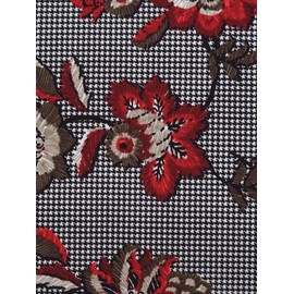 Floral Check ITY Jersey Knit Apparel Fabric by The Yard