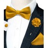 JEMYGINS Men's Twill Bow Tie in Plain with Pocket Square