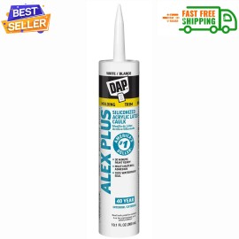 DAP INC 18152 10.1oz White Alex Plus Acrylic Latex Caulk with Silicone...