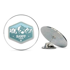 Banff Canada Round Metal 0.75" Lapel Pin Hat Shirt Pin Tie Tack Pinback