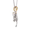 Frogsnout Necklace, Cute Cat Design, Movable Tail, Catching Eyes, Silver,
