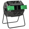 43-Gallon Green Outdoor Tumbling Compost Bin 360 Degrees Dual Chamber