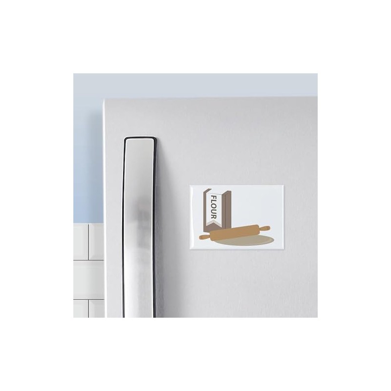 CafePress Rolling Pin & Flour Magnets Rectangle Magnet, 3"x2" Refrigerator