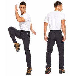 NATUVENIX Hiking Pants for Men, Lightweight Mens Travel Pants Quick Dry Fishing Pants Men Water Resistant Outdoor Pants Work