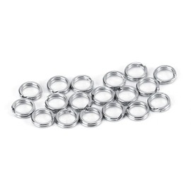 Alomejor 50 Pieces / 100 Pieces Fishing Split Rings, Stainless Steel Fishing Tackle Bait Connections Ring Double Circle Split Ring for Fishing Keychain (7#-50 Pieces)