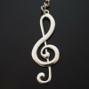 Treble Clef Keychain Silver Violin Guitar Piano Musical Note Gift