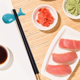 RAYNAG 4 Pack Dolphin-shaped Chopstick Rest, Ceramic Cute Chopstick Holders for Fork Spoon Kitchen Dinning Table Decoration