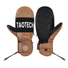 TaoTech Basic Determined Gloves Snowboarding Men's Women's Ski Gloves Lightweight Thermal Water Repellent Waterproof Windproof Pocket Leash Included 5 Finger Inner (Brown, M)