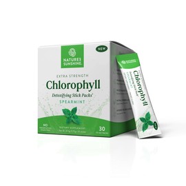 Nature's Sunshine Chlorophyll Stick Packs: Supercharge Your Detox and Boost Gut Health in Convenient, Delicious Stick Packs (Spearmint)