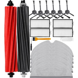YBVABE Replacement for Roborock Q5 Pro / Q5 Pro+ / Q5+ / Q8 Max / Q8 Max+ Robot Vacuum 21 Pack Accessories Kit, 2 Main Brush, 6 Mop Cloth Pads, 6 Side Brushes, 4 HEPA Filters, 3 Cleaning Tool