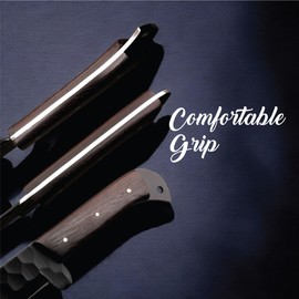 5 PCS Handmade Kitchen Chef Knife Set Hand Forged High Carbon Steel Blade Wengiwood Handle With Leather Bag Kit set included (Chef, Cleaver, Butcher, Paring, Fillet knife, Utility Knife) (Wengi Wood)