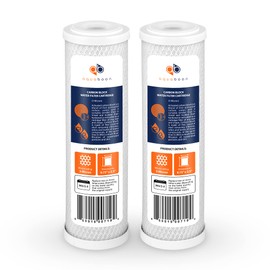 Aquaboon Carbon Water Filter Replacement Cartridge CTO 5 Micron 10 x 2.5" Water Filter for Whole House & Under Sink & Countertop System Compatible with WHEF-WHWC, WHKF-WHWC, WFPFC8002, FXWTC, 2-PACK