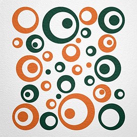 WANDfee® Wall Tattoo, Circles, Dots, 50 Stickers, Colour Choice For Children's Bedroom, Living Room, Hallway, Bathroom, Kitchen, Tile Stickers, green