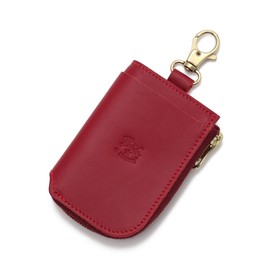 IL BISONTE Key Case, Leather, Genuine Leather, Cowhide Leather, Women's, Men's, Unisex, Zip, red