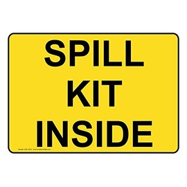 ComplianceSigns.com Spill Kit Inside Label Decal, 10x7 inch Vinyl for Facilities