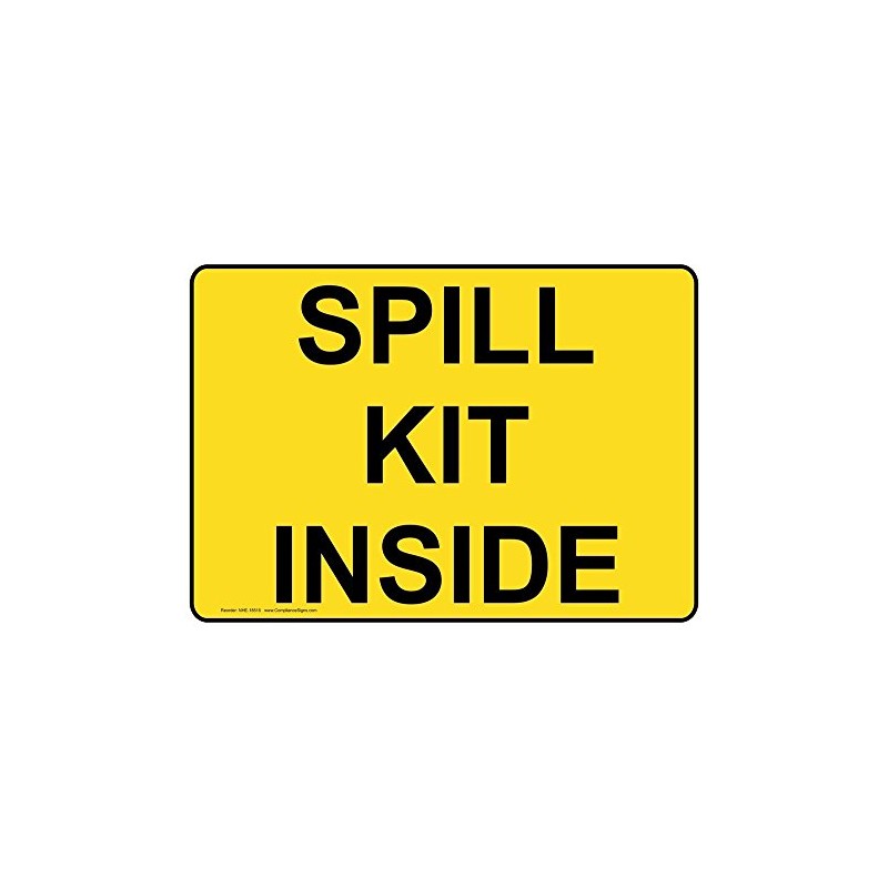 ComplianceSigns.com Spill Kit Inside Label Decal, 10x7 inch Vinyl for