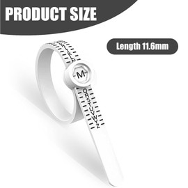 1Pcs Ring Sizer Gauge Measure Wedding Gauge Ring Sizer, UK Ring Sizer Measure Sizes A-Z with Magnifying Glass Adjustable Ring Measurement Tool for Men andWomen,Ring Sizer Measure(White)