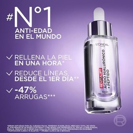 LOral Paris Revitalift cido Hialurnico Serum, Hidrata Intensamente, Rellena Arrugas y Lneas de Expresin, Cuidado Facial Anti-edad, 30ml               