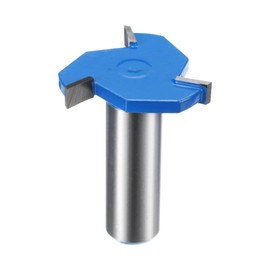 QUARKZMAN T-Slot Cutter Groove Cutter 15/32 Inch (12 mm) Shank 1-13/32 Inch (36 mm) x 1/5 Inch (5 mm) 3-Blade Carbide Groove Cutter Rabbeting Slot Cutter for Flattening Wood