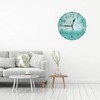 KEEPSUPER Clock Teal Sparkle Wall Clock 10 Inch Silent Non-Ticking
