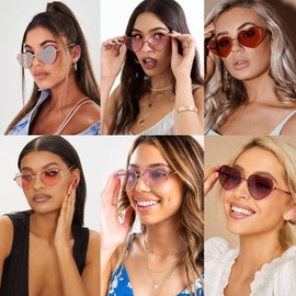SORVINO Heart shaped Sunglasses Vintage Fashion Metal Frame Cute Lovely Style Polarized Glasses for Festival Party Favor