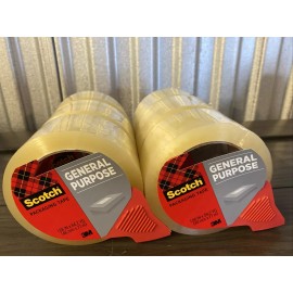 Scotch Packing Tape 6 Rolls With Dispensers 1.88 In x 84.2 YD Each