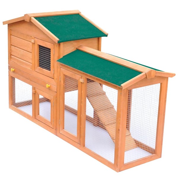 vidaXL 55" Deluxe Wooden Chicken Coop Hen House Rabbit Wood Hutch Poultry Cage Habitat
