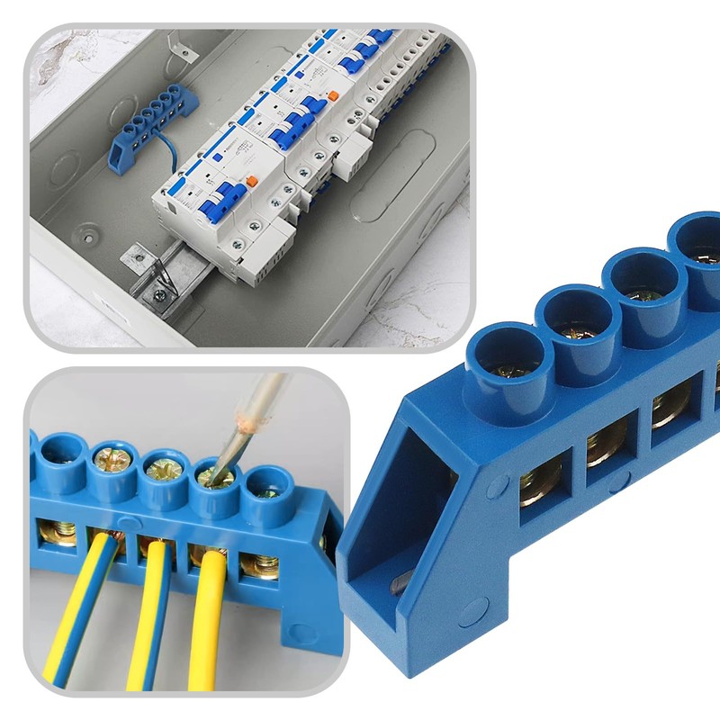 ECSiNG 2pcs 8 Hole Bridge Terminal Blocks Copper Terminal Block