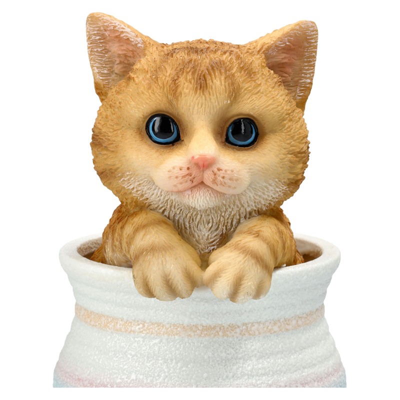Figuren Shop GmbH Cat in Flower Pot - Orange Tabby