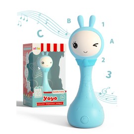 Alilo Smart Rattle Yoyo Bunny - Interactive Musical Development Toy for Baby and Kids (Pink); Award Winning Smarty Shake and Tell Rattle; Christmas Birthday Boys and Girls. (Blue)