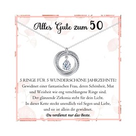 PDTU Birthday Gift for Women 30-90, Cubic Zirconia Necklace Gift Birthday Gift for Women Wife Girlfriend Mum Grandma Aunt Daughter Granddaughter Niece Sister for Birthday Mother's Day, Stainless Steel