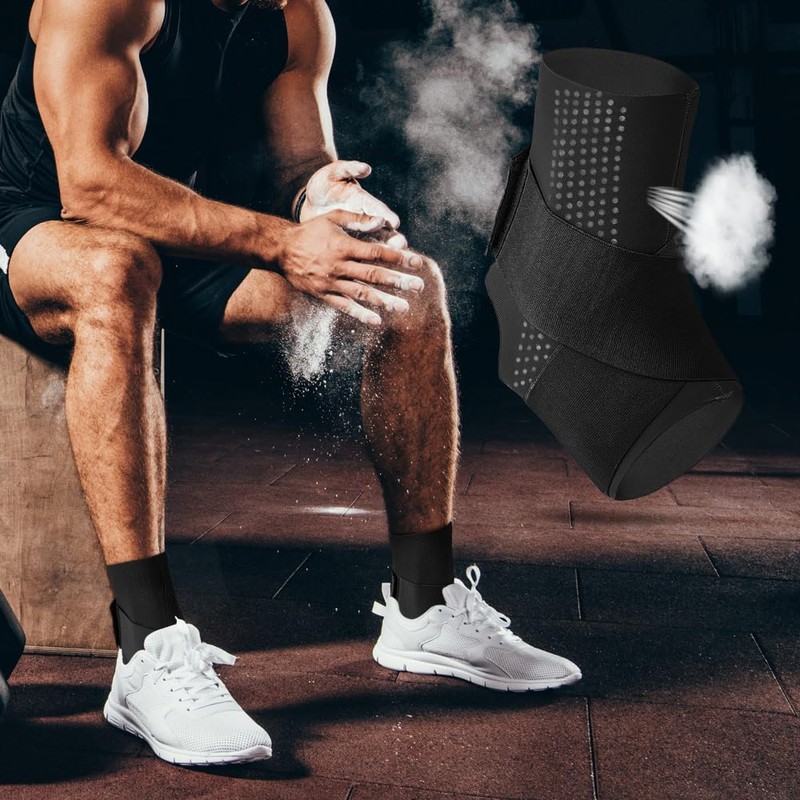 Adjustable Compression Ankle Brace for Sprained Ankle, Strong Support, Breathable