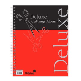Silvine Deluxe Twin Wire Cuttings Album. 80 Pages of 100gsm Black Sugar Paper (317 x 250mm)