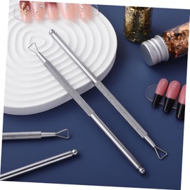 Kichvoe 4 Pcs Triangular Design Cuticle Peller Scraper Orange Nail Polish Manicure Tools Nail Trimmer Esmalte Nail Pusher Tool Para Nail Art Removing Tool Stainless Steel Nail Gel Remover