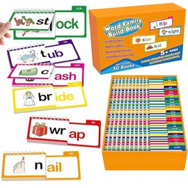 KBIBCK 30 Read and Rhyme Flip Books,Word Family Flash Cards, Sight Words Flash Cards, Kindergarten Educational Reading Games To Build ABC Vocabulary & Reading Fluency for Toddlers&Preschoolers