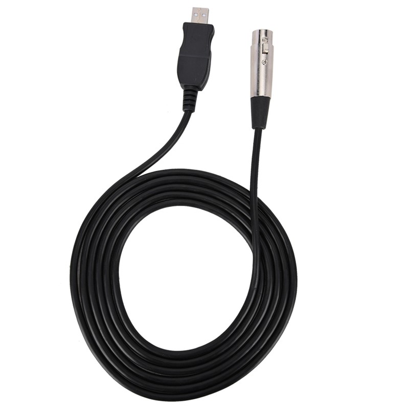 Microphone Link Adapter Cord XLR Female to USB MIC Link