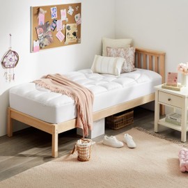 Twin Mattress Pad Waterproof - Ergonomic Quilted Fitted Twin Mattress Topper, 5-Layers Noiseless Washable Mattress Protector Cover with 8"-21" Deep Pocket (White, 39x75)