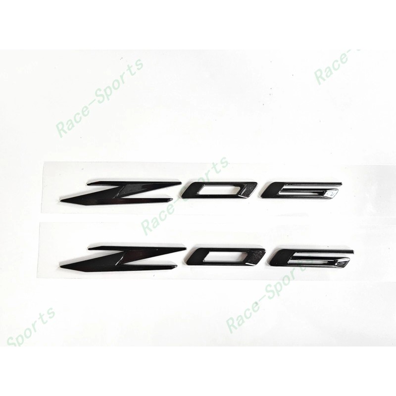 Corvette 2PCS Gloss Flash Black Side Z06 Emblem Badge For