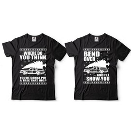 Best Christmas Movie Quote Shirts Christmas Party Griswold Family Vacation Shirts Bend Over XXL - That Big XXL Black