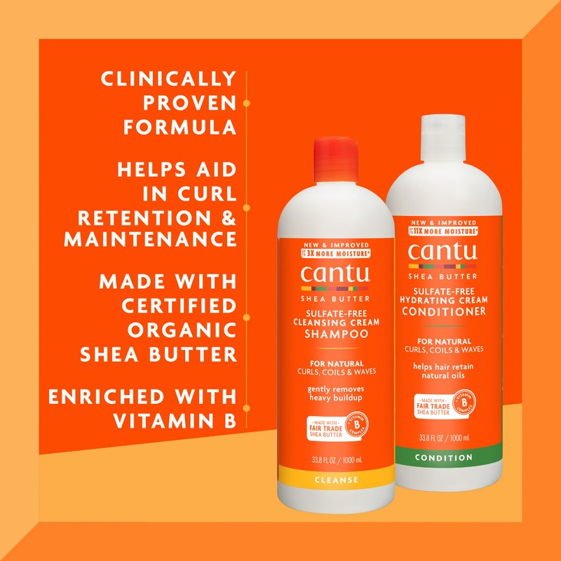 Cantu Shampoo & Conditioner with Shea Butter for Natural Hair,