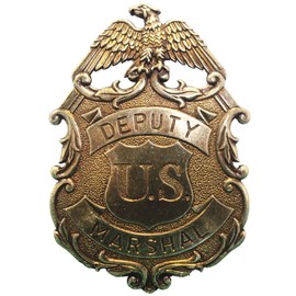 Sheriff Badge Eagle US Deputy Marshal Messingfarbend