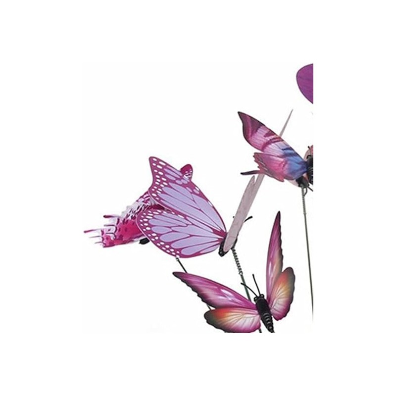 12 Garden Flying Butterfly Stake, Purple Decorative Garden Stakes