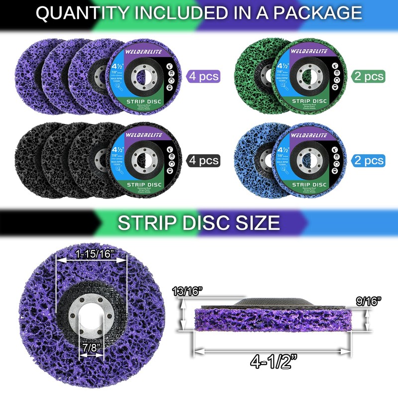 WelderElite 12-Pack Paint Stripper Discs for Angle Grinder, 4-1/2" x