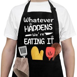 TCQWKNI Funny Gifts for Men Women, Kitchen Aprons with Pockets Husband Gift from Wife, Grilling BBQ Cooking Apron for Birthday Anniversary Father's Day Christmas, Manly Gifts for Him Dad Boyfriend