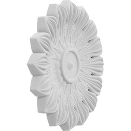 Ekena Millwork ROSC045X060WAVUF 4 W x 6" H x 1/2" P Large Waverly Flower Rosette, White