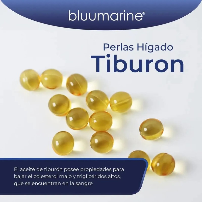 Perlas Hígado De Tiburón Suplemento Alimenticio Bluumarine Sin Sabor