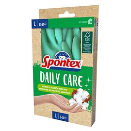 Spontex Daily Care Haushaltshandschuhe aus 100% FSC-zertifiziertem Latex, mit Innenfutter aus recycelter Baumwolle, f√ºr alle Putz- und Pflegearbeiten, 1 Paar, Gr√∂√üe L (8-8,5), Mint