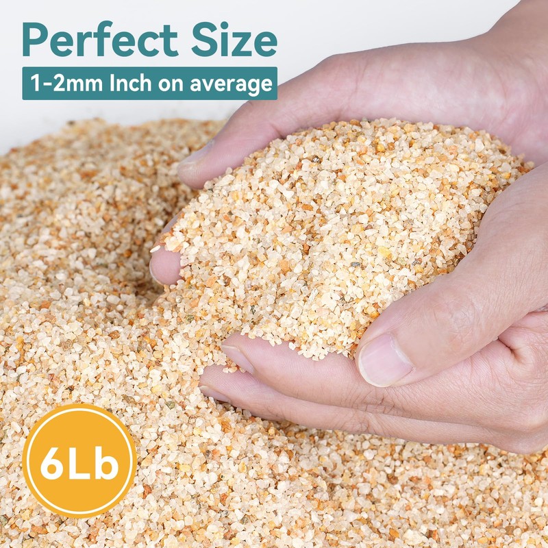 Rahato 1-2mm Coarse Sand for Plants, 6lbs Horticultural Sand for
