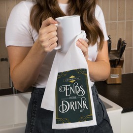 Lantern Press Prohibition Ends Here Drink Up (100% Cotton Tea Towel, Decorative Hand Towel, Kitchen and Home)