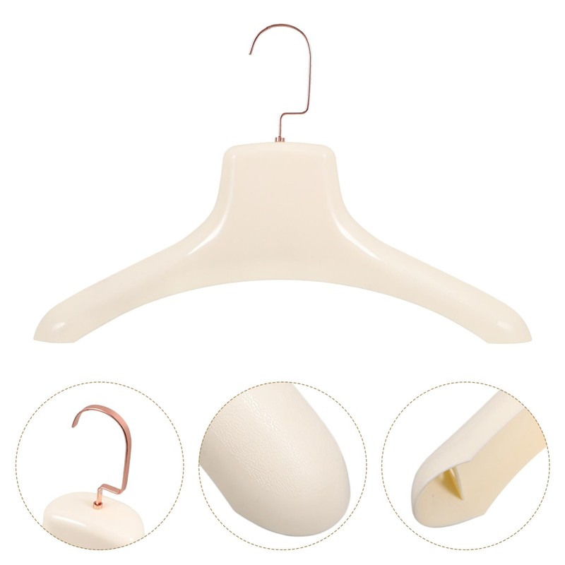 Ciieeo Wide Shoulder Hanger 15.15 Inch Plastic Coat Hanger with